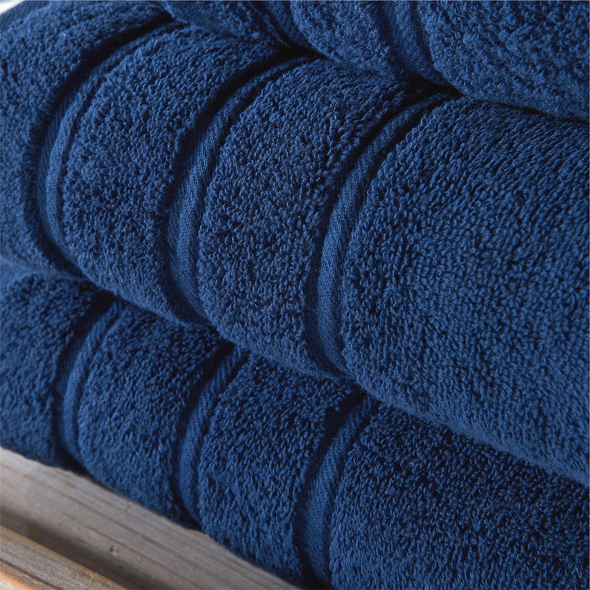 Christy Antalya Hand Towels | Set of 2 | 100% Turkish Cotton | 600GSM | Soft Plush Luxury Towel Set | 50cm x 90cm | Quick Dry | Denim Blue