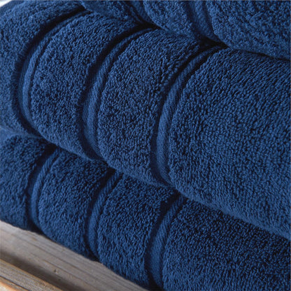 Christy Antalya Large Bath Towels | Set of 2 | 100% Turkish Cotton | 600GSM | Soft Plush Luxury Towel Set | 70cm x 125cm | Quick Dry | Denim Blue