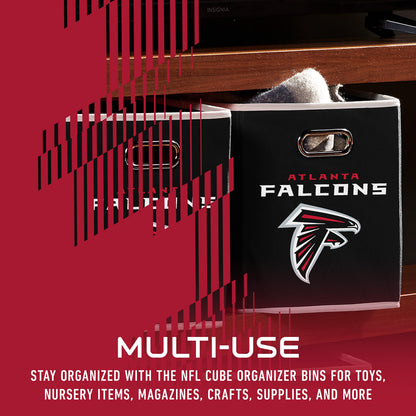 Franklin Sports NFL Atlanta Falcons Collapsible Storage Bin NFL Folding Cube Storage Container Fits Bin Organizers Fabric NFL Team Storage Cubes One