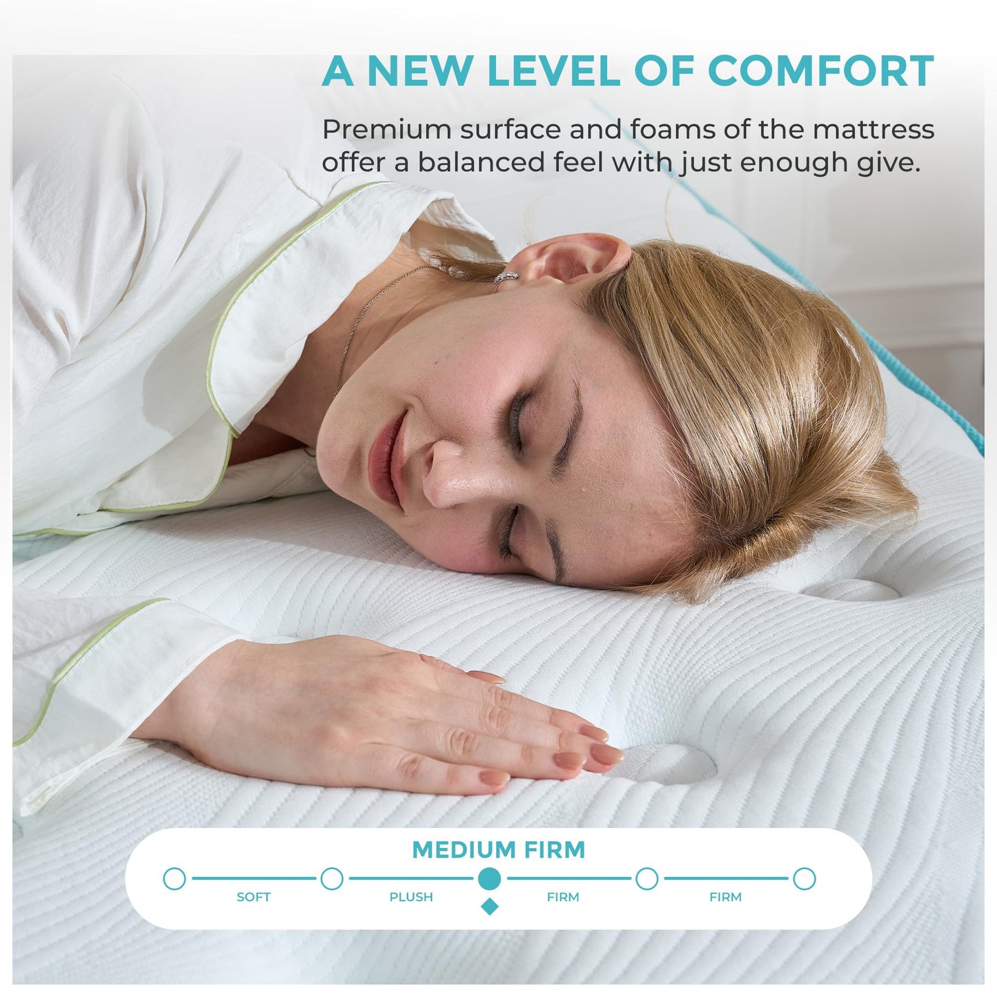 SANA SLEEP 4FT6 Double Mattress, 11 Zone Orthopedic Double Mattress, Pocket Spring Mattress, Motion Isolation, Pressure Relief