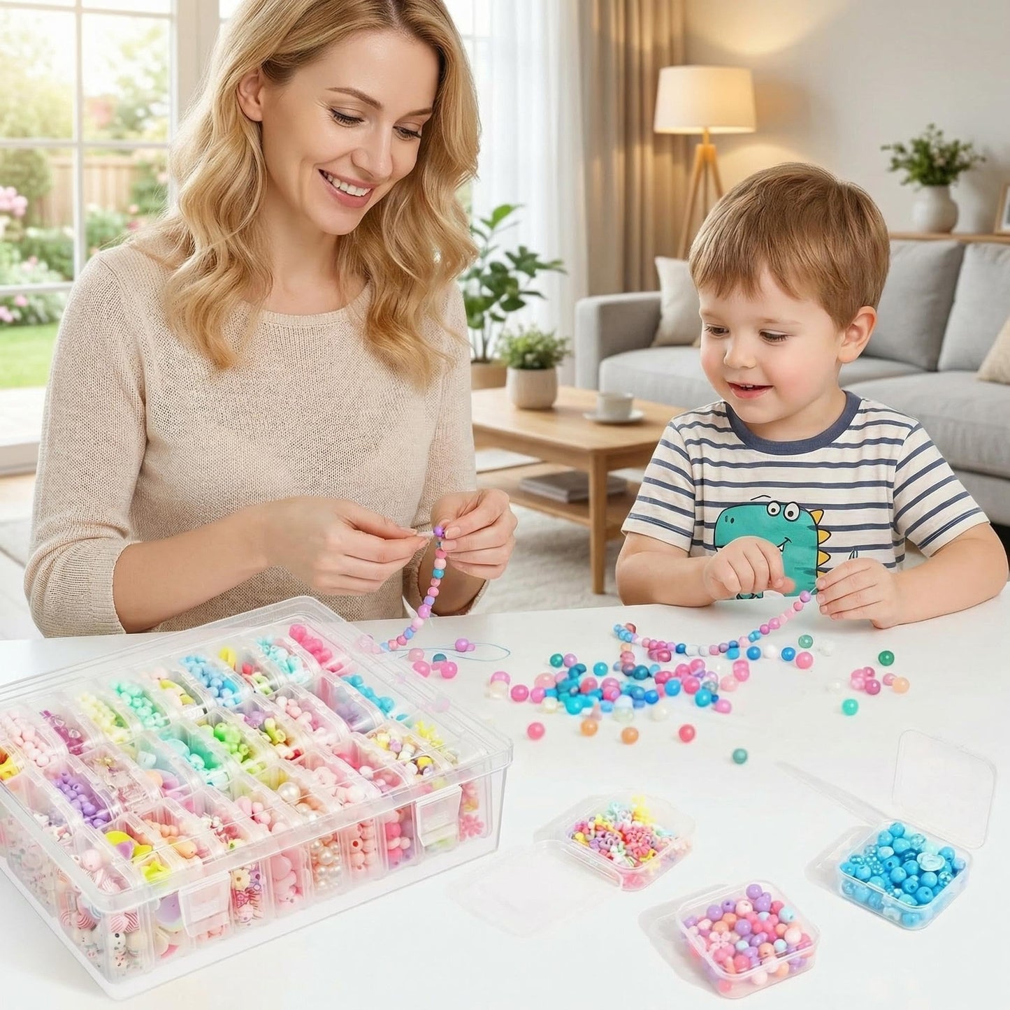 Chesomn 31 Pcs Bead Organiser Storage Box, Small Plastic Organiser Box
