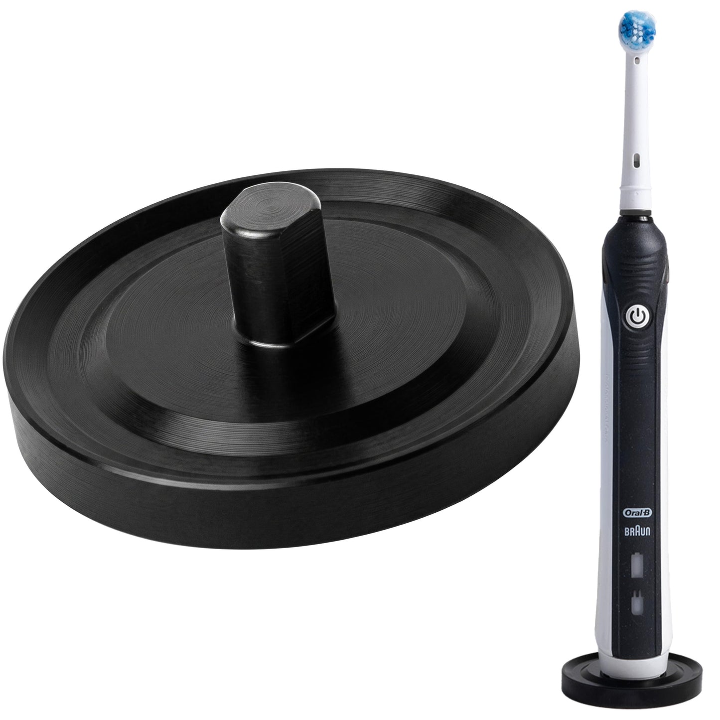 Relsy Black Oral-B Compatible Electric Toothbrush Holder for Bathroom, Aluminum Black Oral B Toothbrush Holder With Hygienic Drip Capture Stops