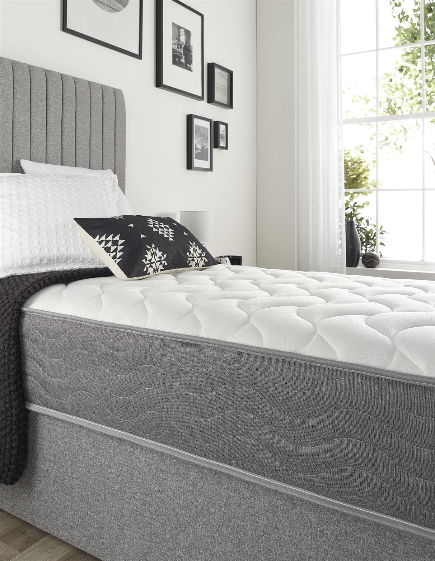 Aspire Beds 3 Layer Double Comfort Fillings & AC Aspire-Cool Touch Long Wave Sleep Surface Hybrid Bonnell Sprung & Memory Foam Premium Mattress