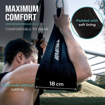 PULLUP & DIP Ab Straps, Premium Abdominal Slings for Abdominal Training, Padded Workout Straps for Crunches, Hanging, Leg Raise, Set of 2 Ab Slings