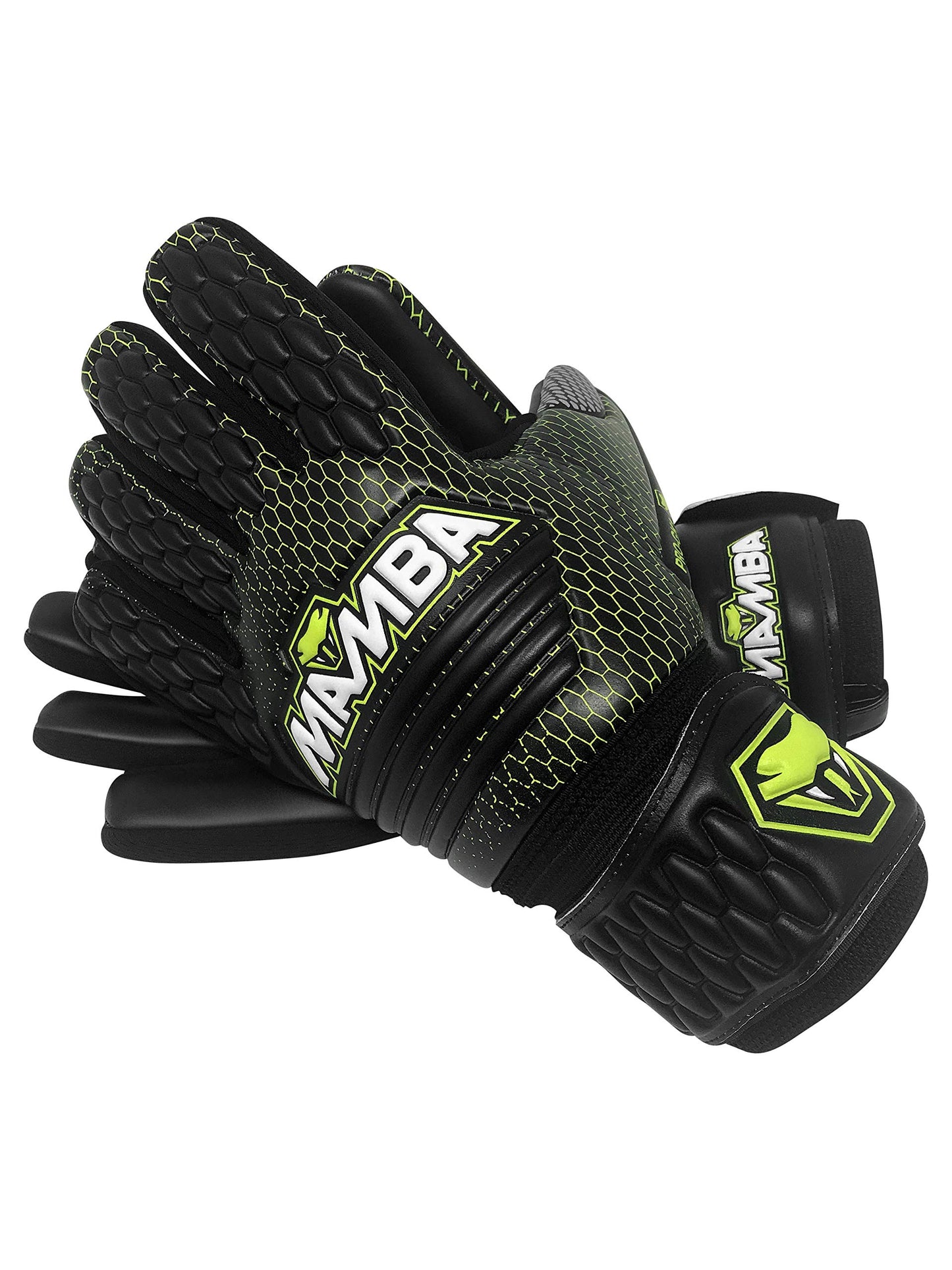 MAMBA Pro Goalkeeper Gloves | Premium Quality German Contact Latex Palm | Negative Cut | Latex Strap Wrist Support | Standout British Design | Goalie