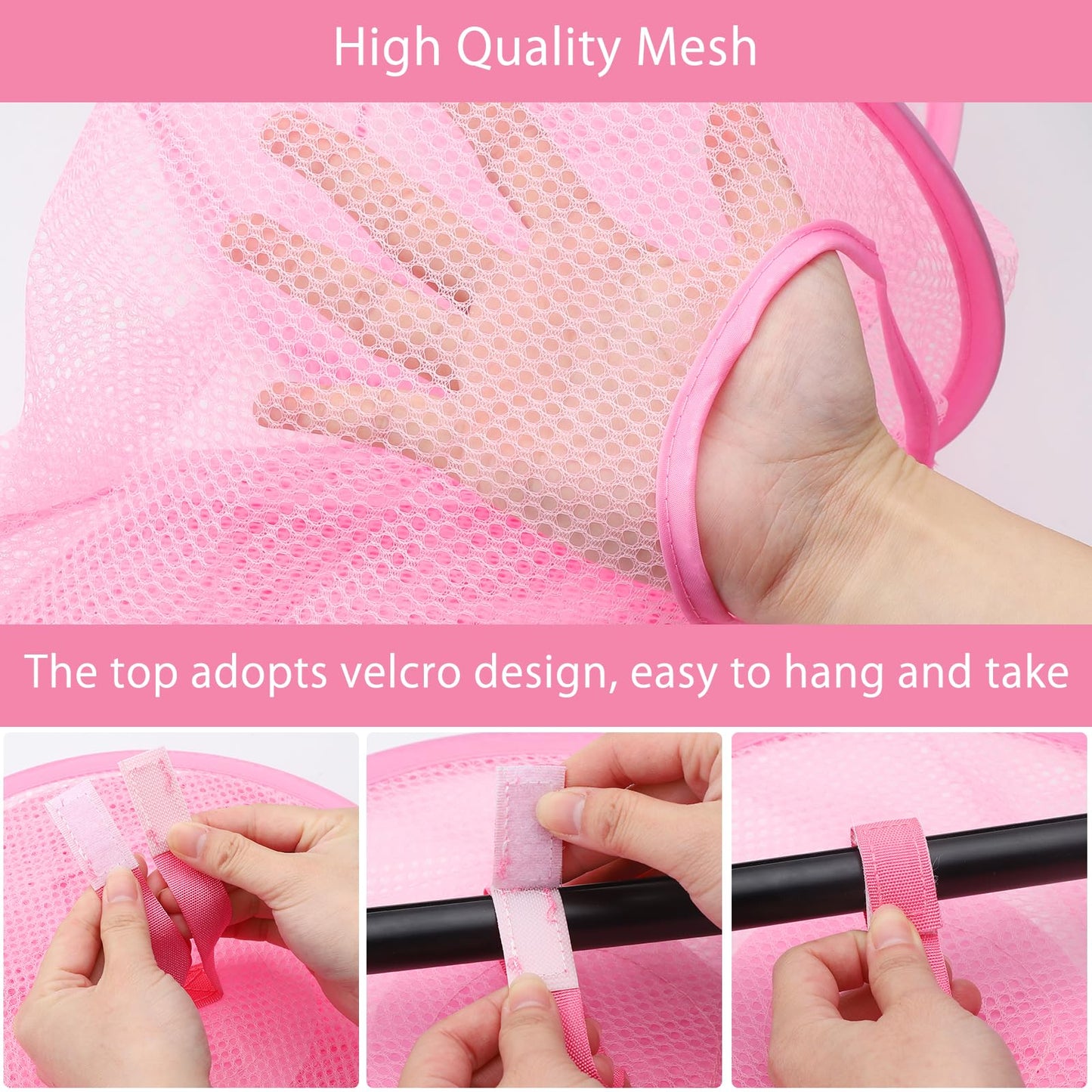 APOMOONS Hanging Mesh Storage Basket, Foldable 4 Tier Hanging Teddy Storage Net, Compartments Soft Toy