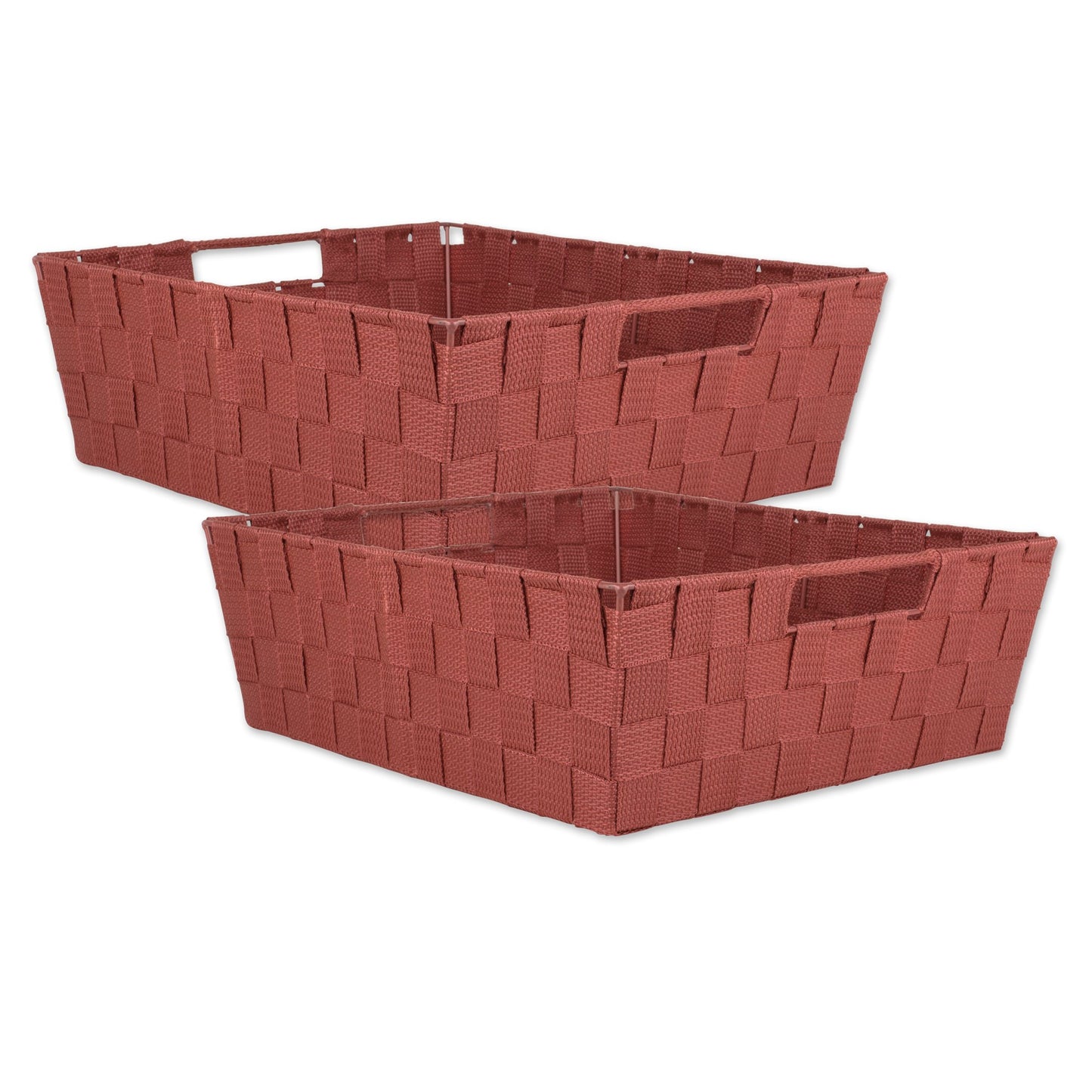 DII Woven Nylon Trapezoid Storage Bin, for Home, Office, Closets, & Everyday Storage Needs, Rust, Tray