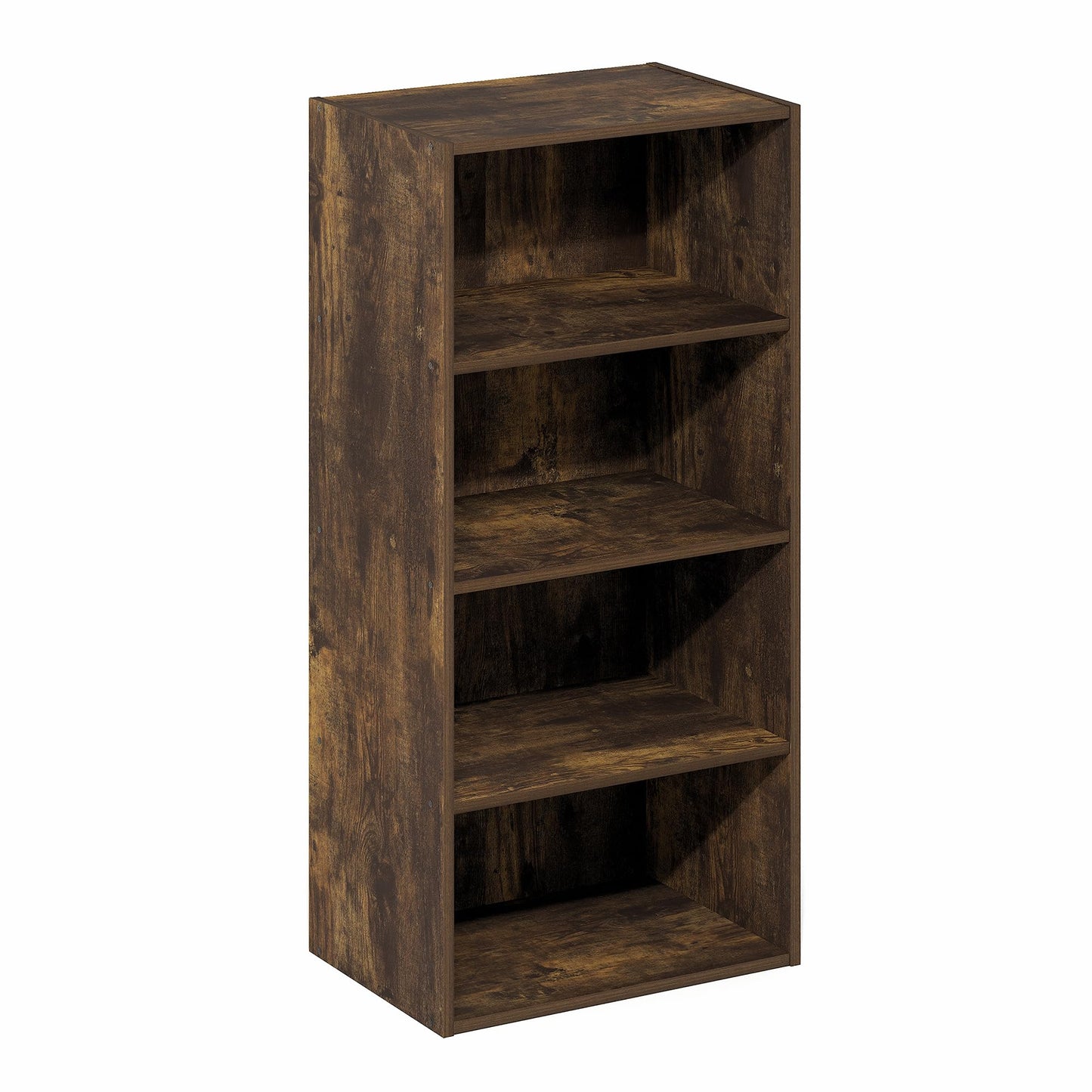 Furinno BASIC Book Shelf, 4-Tier Bookcase with Open Shelf, Bookshelf, Cube Storage Organizer, 11 x 17 x 35, for Living Room, Bedroom, Home Office