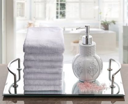 Creative Scents 100% Cotton Velour Fingertip Towels - 4 Pack 11 by 18 Inch – Decorative, Extra Absorbent and Soft Face Towel
