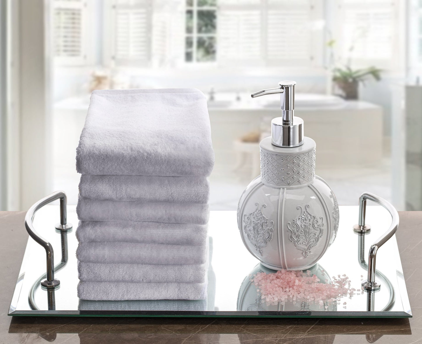 Creative Scents 100% Cotton Velour Fingertip Towels - 4 Pack 11 by 18 Inch – Decorative, Extra Absorbent and Soft Face Towel
