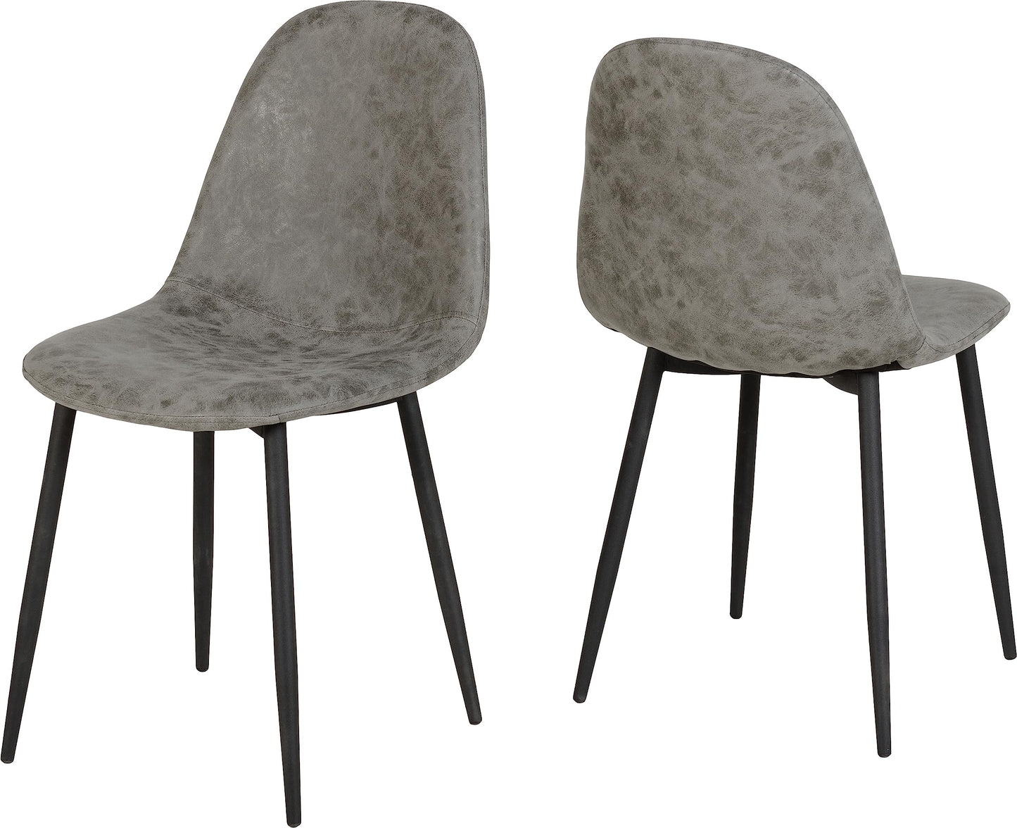 Seconique Athens Dining Chair Set of 2 in Grey Pu