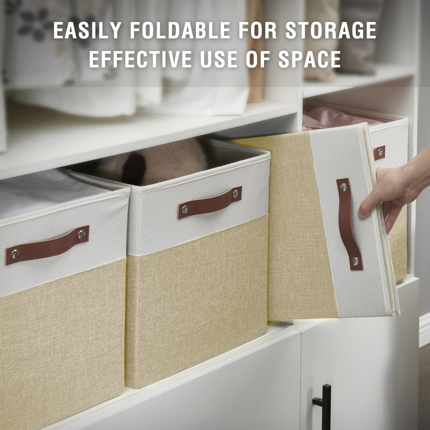 Bagnizer Collapsible Fabric Cube Storage Boxes, 33 x 38 x 33 cm, 4 Pack
