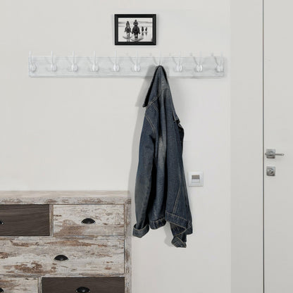 WEBI Coat Rack Wall Mounted,10 Hooks,98cm Long Coat Hooks Wall Mounted Rustic,Wood Coat Hanger Wall,Hook Rack Hooks for Hanging