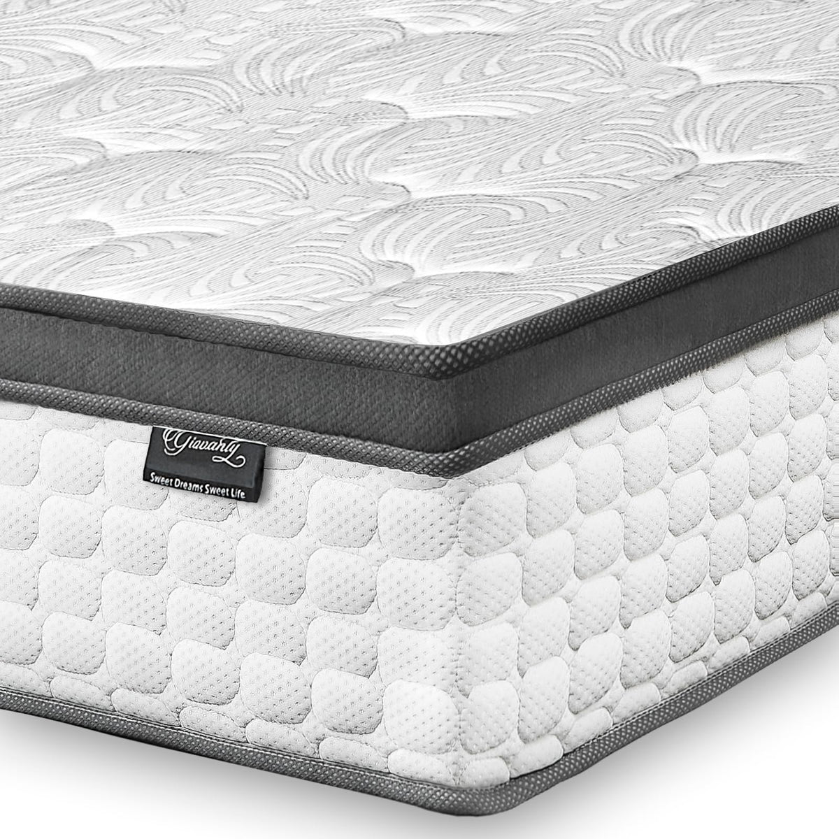 Giovanly 10 Inch Small Double Size Mattress, Hybrid Mattress in a box Gel Memory Foam, Pocket Springs