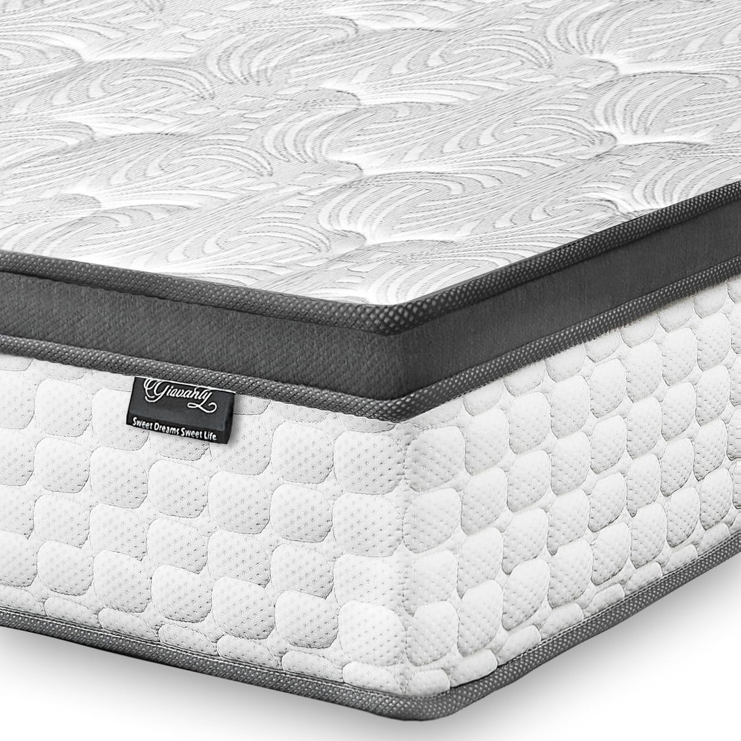 Giovanly 10 Inch Double Size Mattress, Hybrid Mattress in a box Gel Memory Foam, Pocket Springs