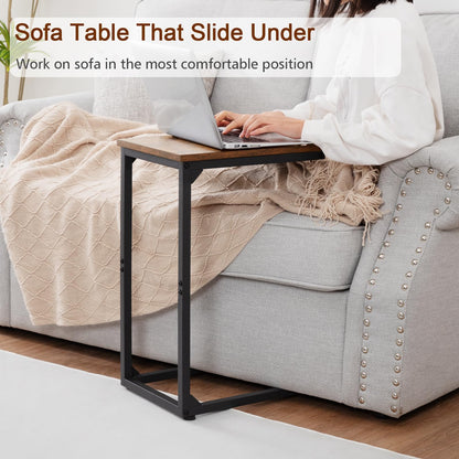 AMHANCIBLE C-Shaped Side Table, Side Table Living Room, Sofa Table