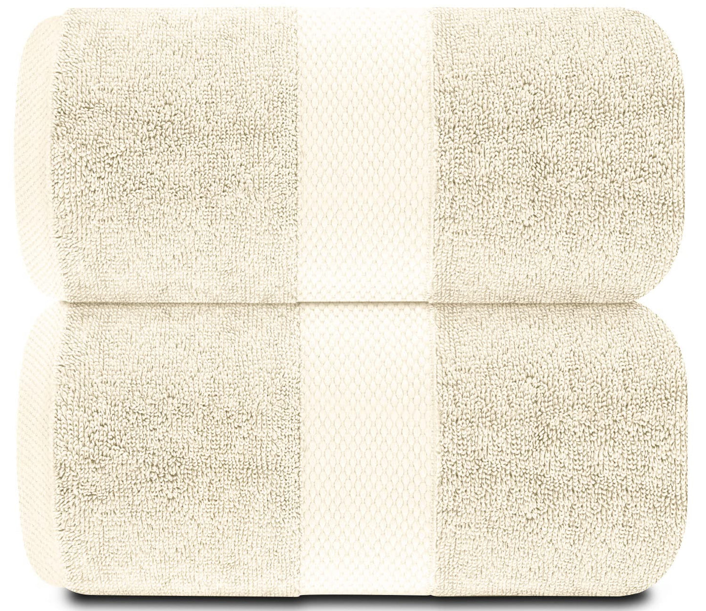 White Classic Ivory Soft Luxury Bath Towels - 650 GSM Cotton Luxurious Bath Towels Extra Large 35x70 | Highly Absorbent & Quick Dry
