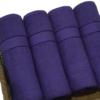 Casabella Luxury Pack Of 4 Bath Sheet 100% Egyptian Cotton Super Soft towel_Purple
