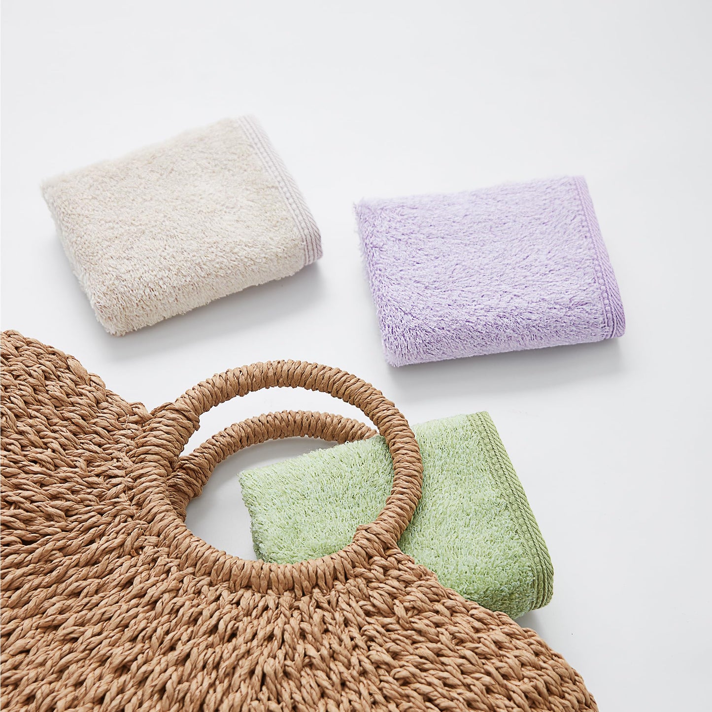 Vie TRIOMPHE 3-Pack Cloud Dream 100% Long Staple Cotton Zero Twist Flannel Towels Face Cloths