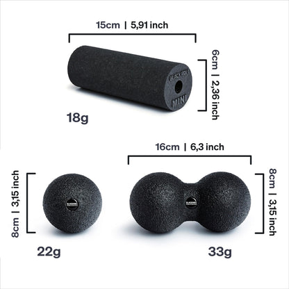 BLACKROLL Unisex Adult Foam Roller Set - Black, One Size