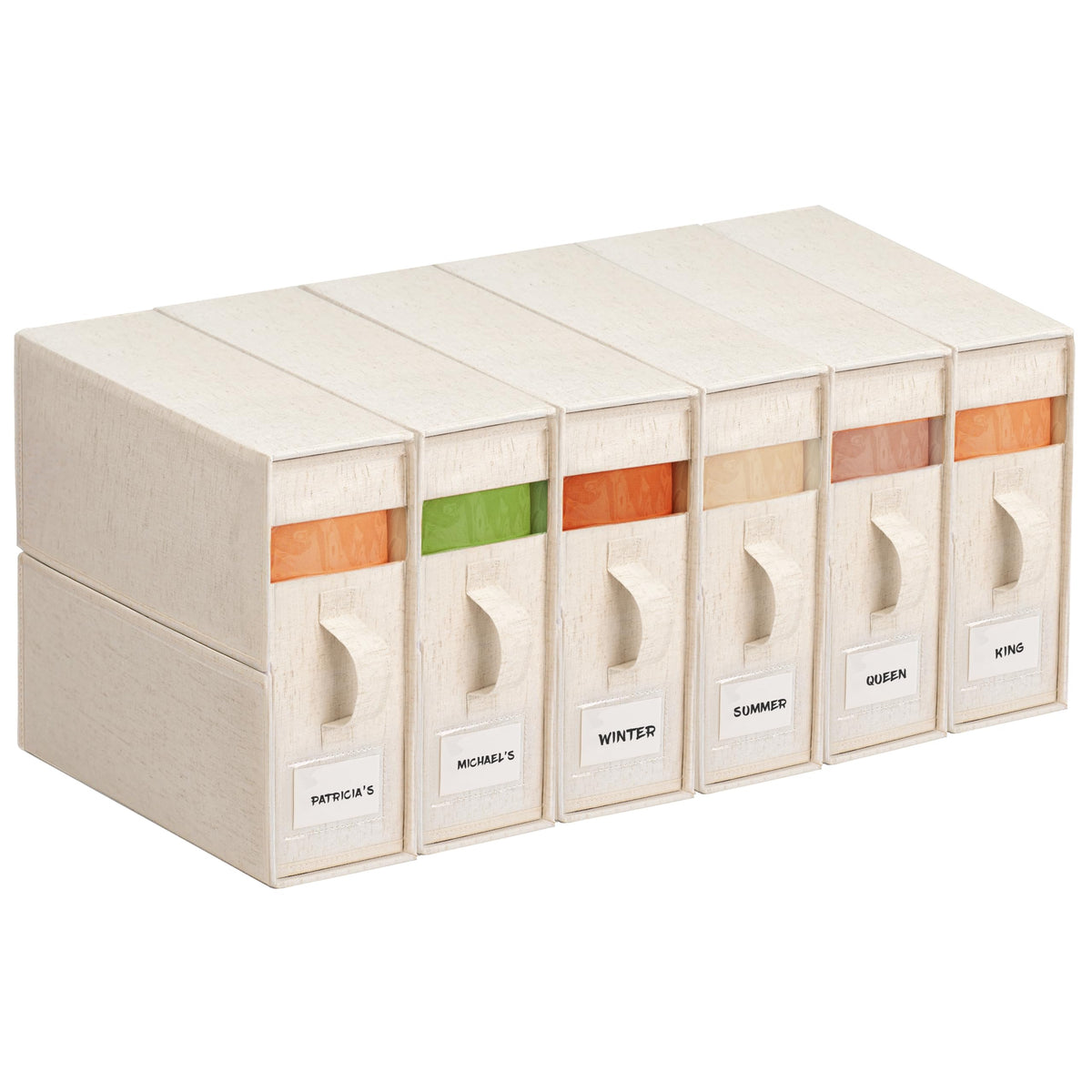 6Pack Linen Sheet Organizers and Storage - King/Queen Size Sheet Storage Organizer with Window