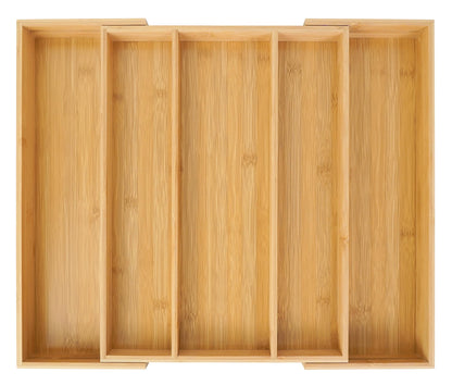 Utoplike Bamboo Cutlery Tray Expandable Drawer Organisers for Utensils Holder, Cutlery Tray Organiser, Drawer Divider for Silverware, Flatware, Knives