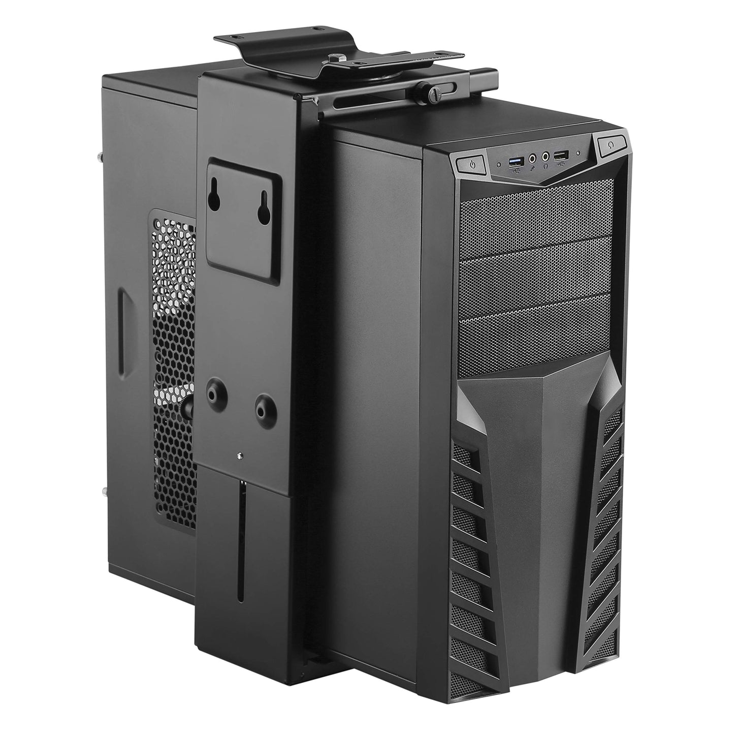 HumanCentric Adjustable Under Desk Computer Mount & Wall Mount, CPU Holder