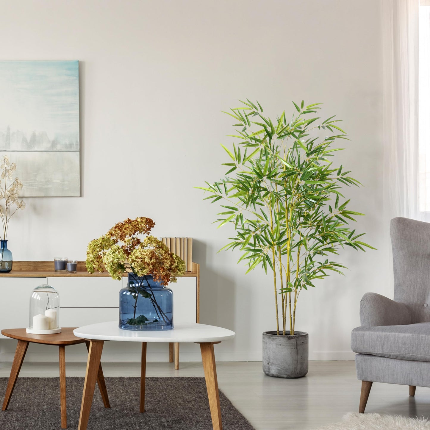 Kazeila Artificial Bamboo Plants Trees Outdoor 140cm Fake Plant Decorative Artificial Plants Indoor Outdoor Home Office Garden(1Pack)