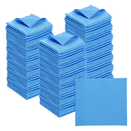 PATIKIL Eyeglass Microfiber Cleaning Cloth 5.5"x5.5", 100 Pack Glasses Cleaning Cloth Soft Wipe Screen Cloth for Camera Lens Eyeglasses Screens, Blue