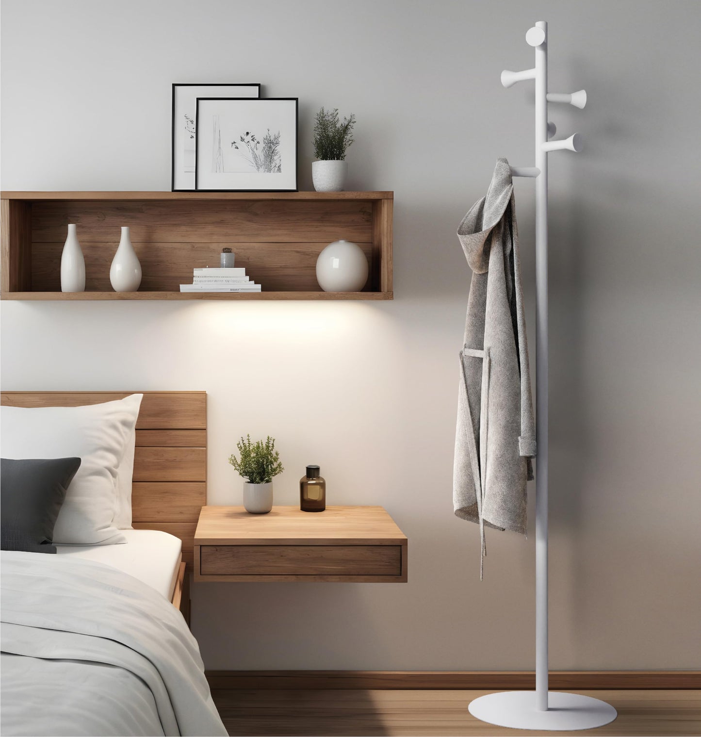 nidoshu Coat Stands for hallway - Modern Coat Rack Freestanding No Visible Screws Original Design for Small Space Entrance Hall