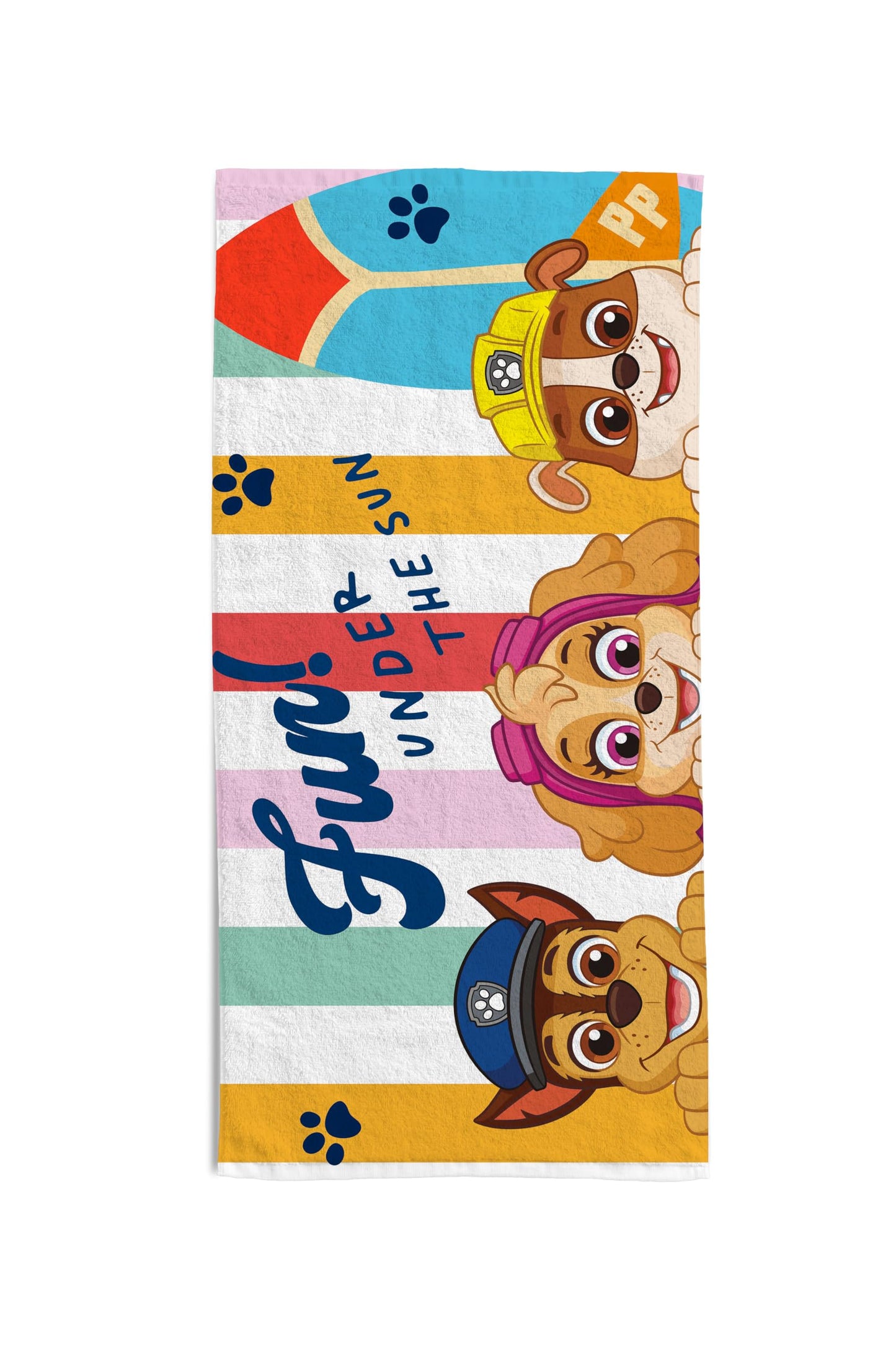 hermet, Paw Patrol Beach Towel, 70 x 140 cm, Beach or Pool Towel, 100% Soft Cotton, Practical and Lightweight