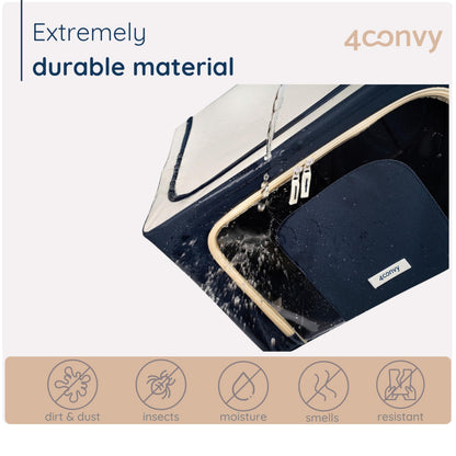 4CONVY Foldable Clothes Storage Boxes with Steel Frame - Stackable Storage Bags with Zipper - Collapsible Wardrobe Organiser for Clothes