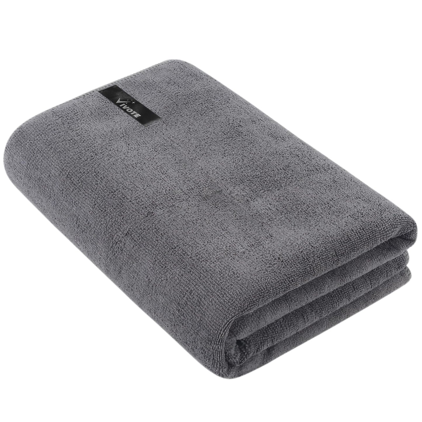VIVOTE Microfibre Bath Towel Lightweight Body Towels 76×152cm Grey 1 Piece