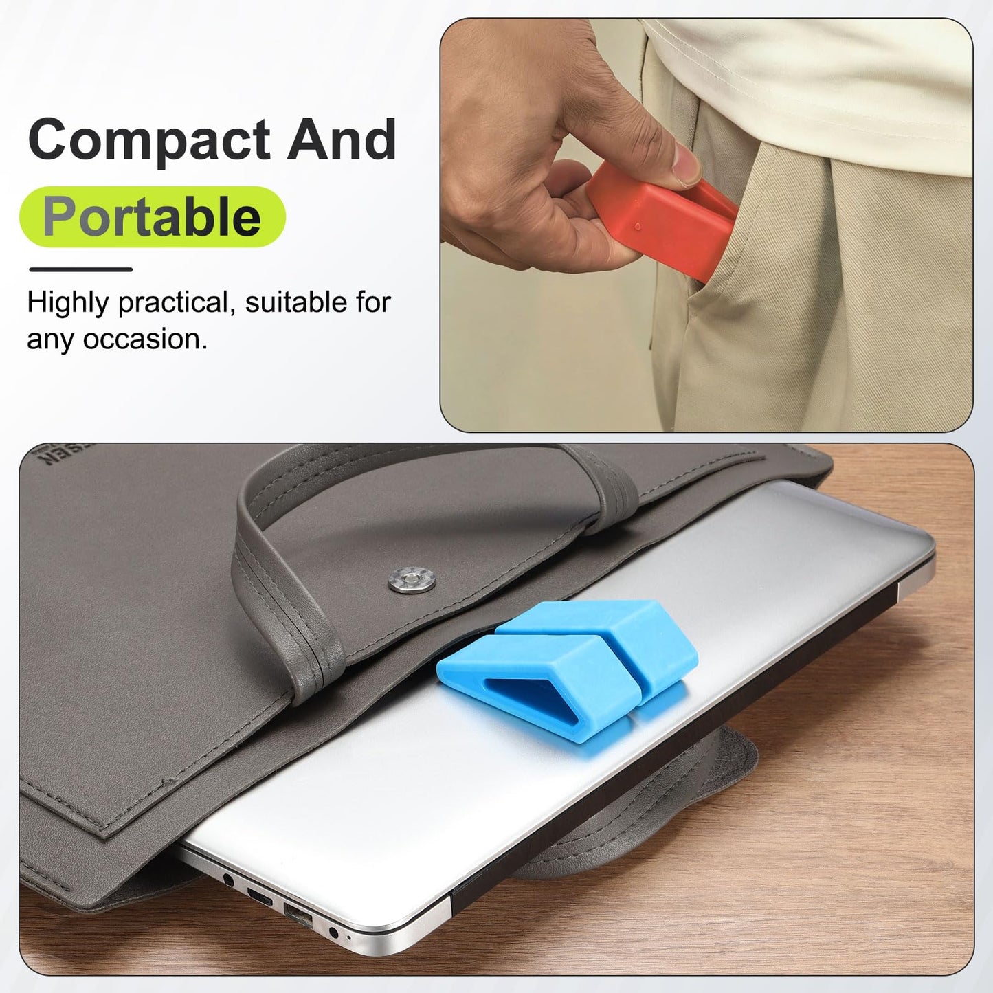 PATIKIL Laptop/Computer Keyboard Stand, 4-Pack Laptop Notebook Holder Portable Ventilated Anti-Slip for Desk Compact Cooling Notebook/Tablet, Red