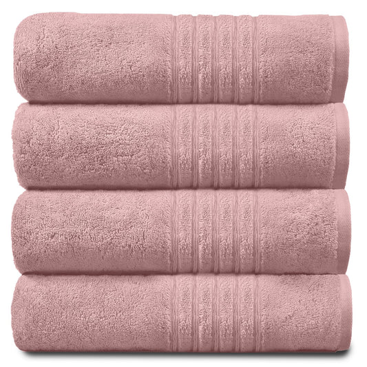 GC GAVENO CAVAILIA Luxury 450 GSM Jumbo Bath Sheet, Highly Water Absorbent Towels, Pack Of 4 Towel Set, Blush Pink, 80X170