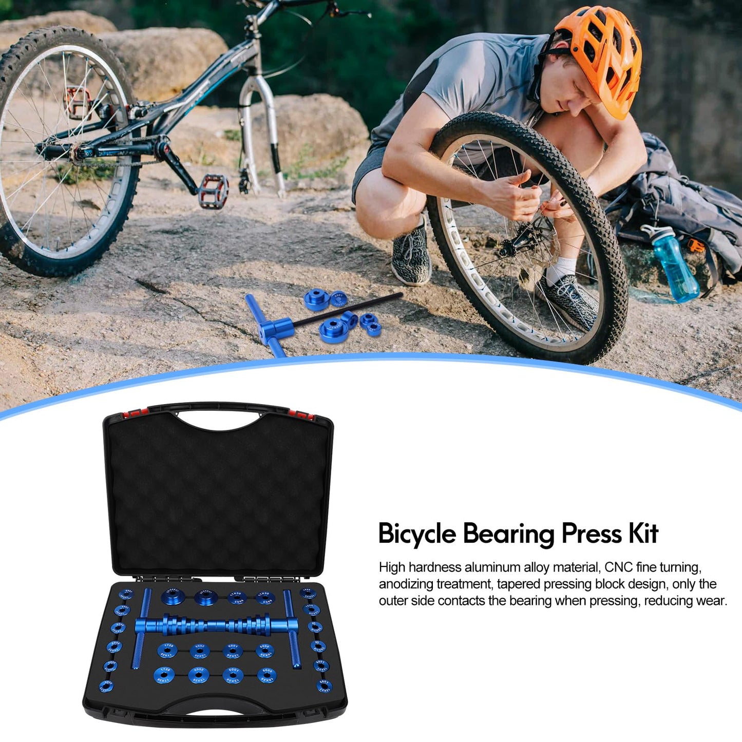 Wanocean Cycle Bearing Press Set, Bicycle Inner Bearing Press Set, Bearing Pressing Tool, MTB Hub Mounting Tool, Installation Tool