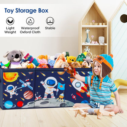 Decalsweet Astronaut Extra Large Kids Toy Storage Box with Lid,Foldable Oxford Toy Storage Organizer Box for Boys-963240cm-Lightweight Toy Chest