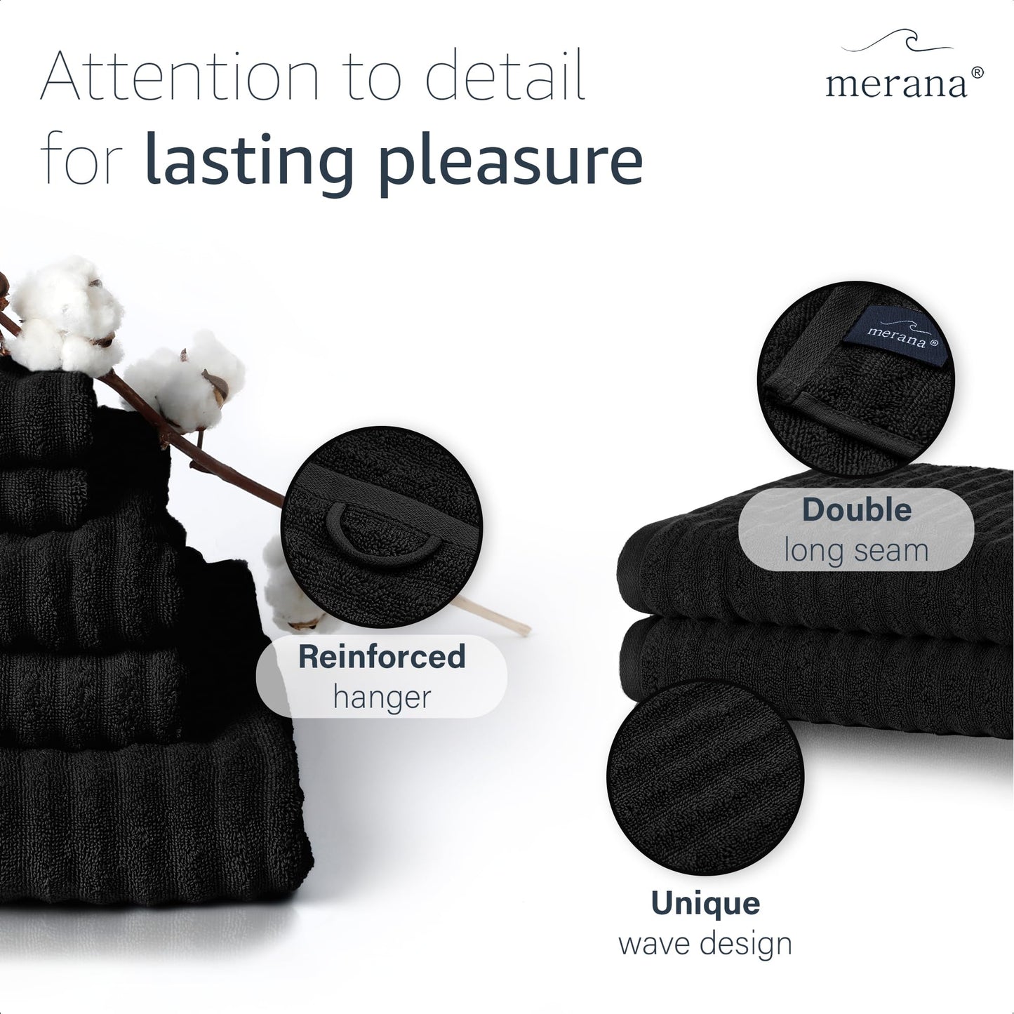 Merana OSLO towel set | quick-drying, soft & lint-free | terry luxury quality | 100% cotton terrycloth | OEKO-TEX | 590 GSM | guest & face towel