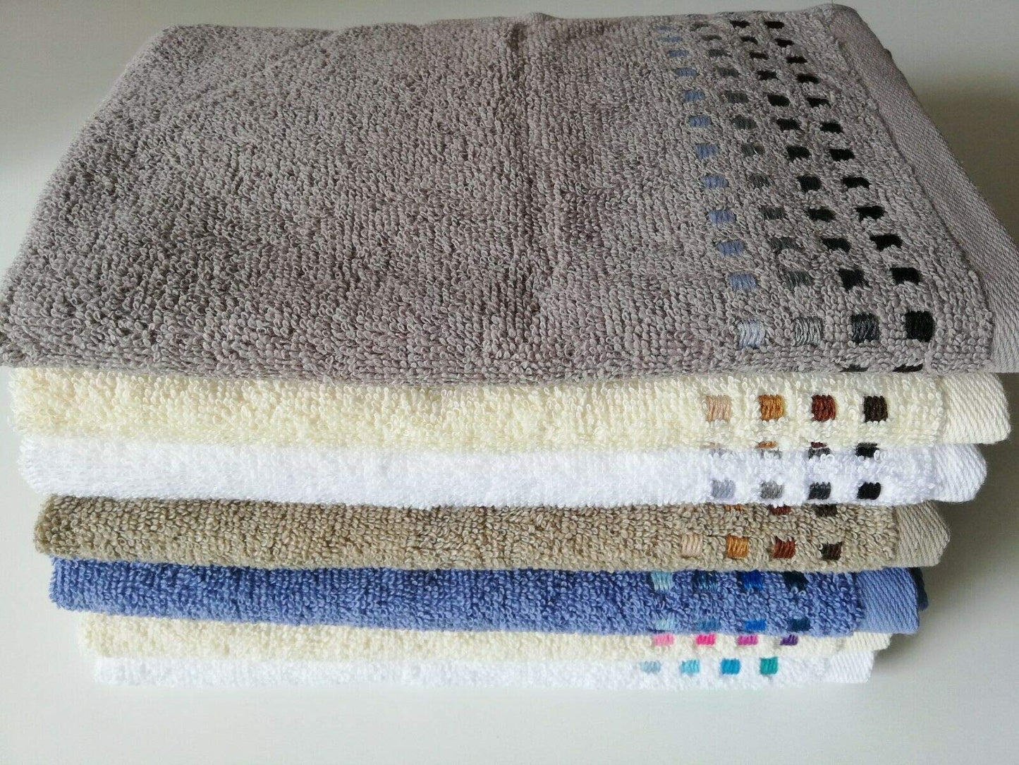 Sue Rossi Ltd 100% Portuguese Cotton Guest Towels Hand Kitchen Towel Face Cloth 30 x 50 cm Pack Of 2 (Chocolate - Camel)