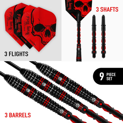 Harrows Ryan Searle ?Heavy Metal? Serie 2-Spieler-Darts-Set I Professionelle Darts 90% Wolframstahlspitze 22 g bis 26 g, 30 g und 32 g Pro Darts I ST