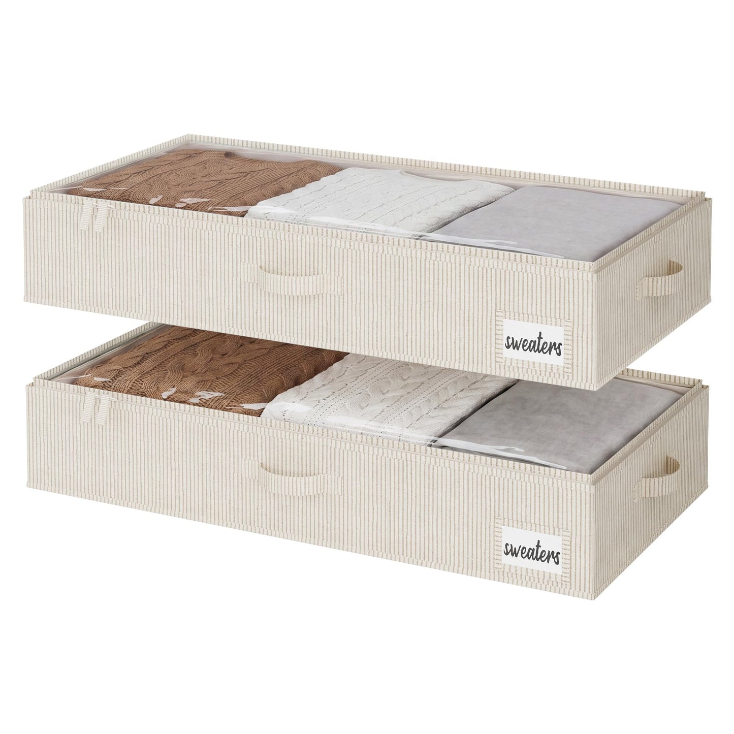StorageWorks Under Bed Storage Boxes with Lids, Large Underbed Storage Box Containers for Bedroom Organising Blankets Bedding