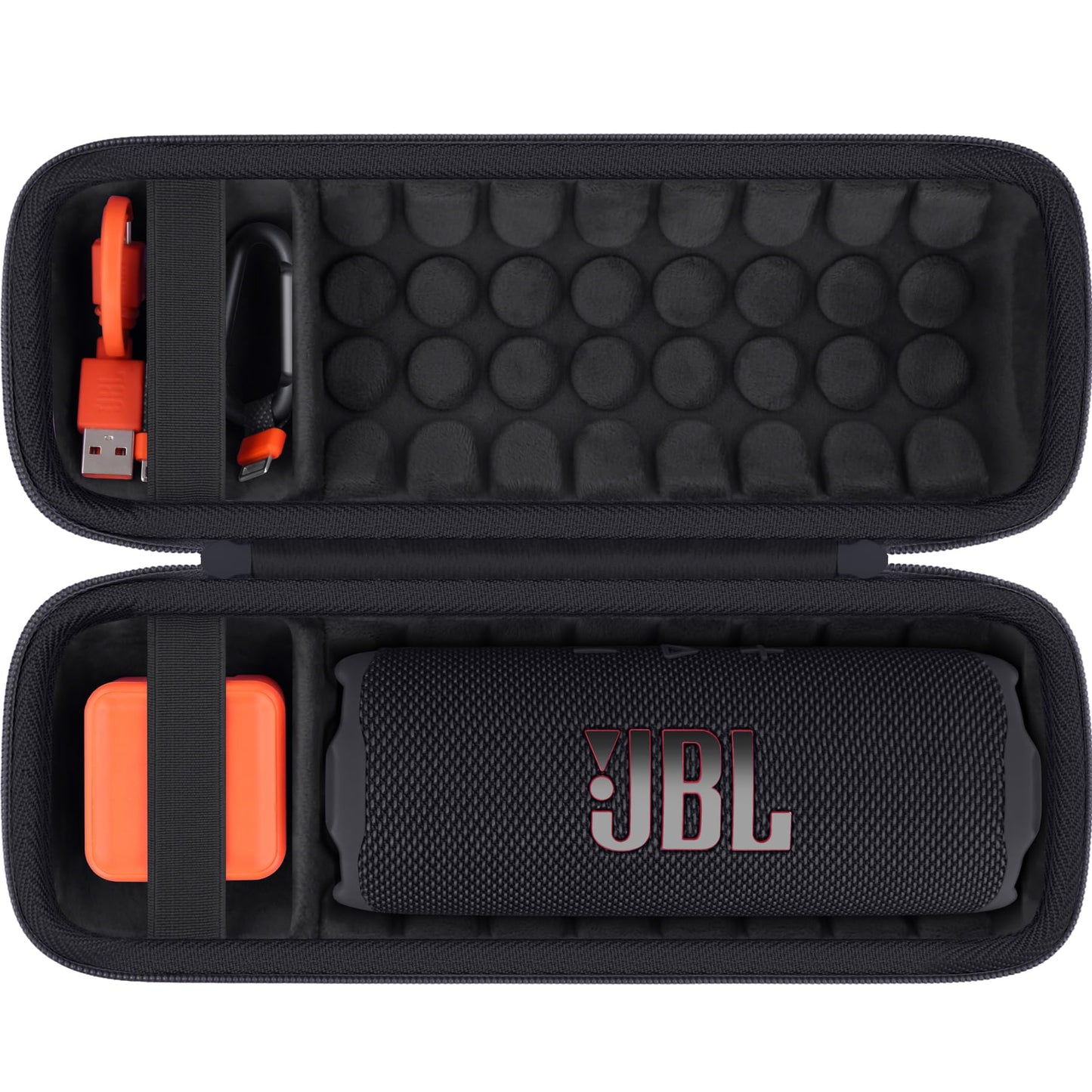 Khanka for JBL Flip 7 / Flip 6 Waterproof Portable Bluetooth Speaker Hard Travel Carrying Storage Case,Case Only (Black)