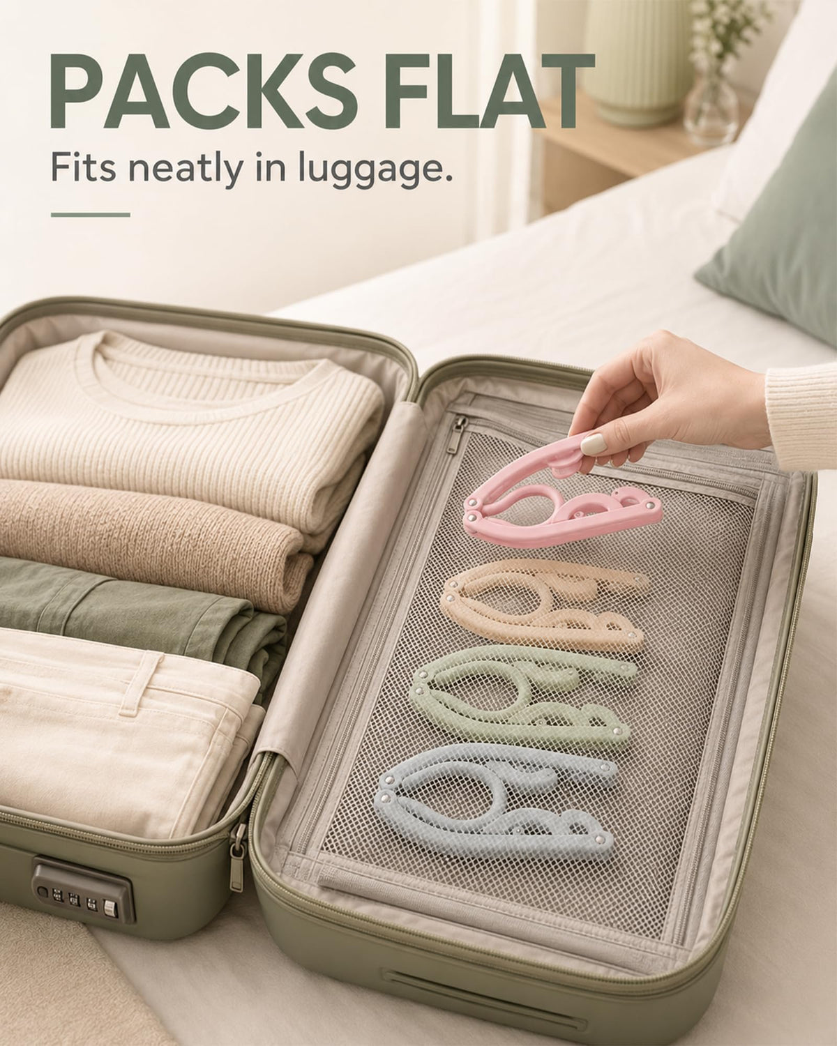 Hao Zhu Travel Hangers Foldable Lightweight, 12 Pack 4 Colours
