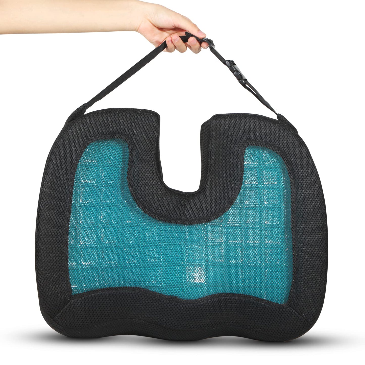 Gel Enhanced Seat Cushion - Memory Foam Chair Pillow with Cooling Gel for Sciatica Coccyx Back & Tailbone Pain Relief - Office Chair Car Seat Cushion