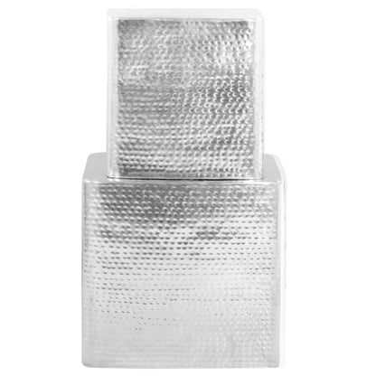 vidaXL Coffee Tables 2 pcs Silver Aluminium