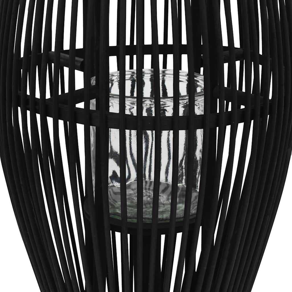 vidaXL Hanging Candle Lantern Holder Bamboo Black 95 cm