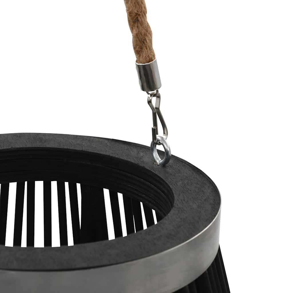 vidaXL Hanging Candle Lantern Holder Bamboo Black 95 cm