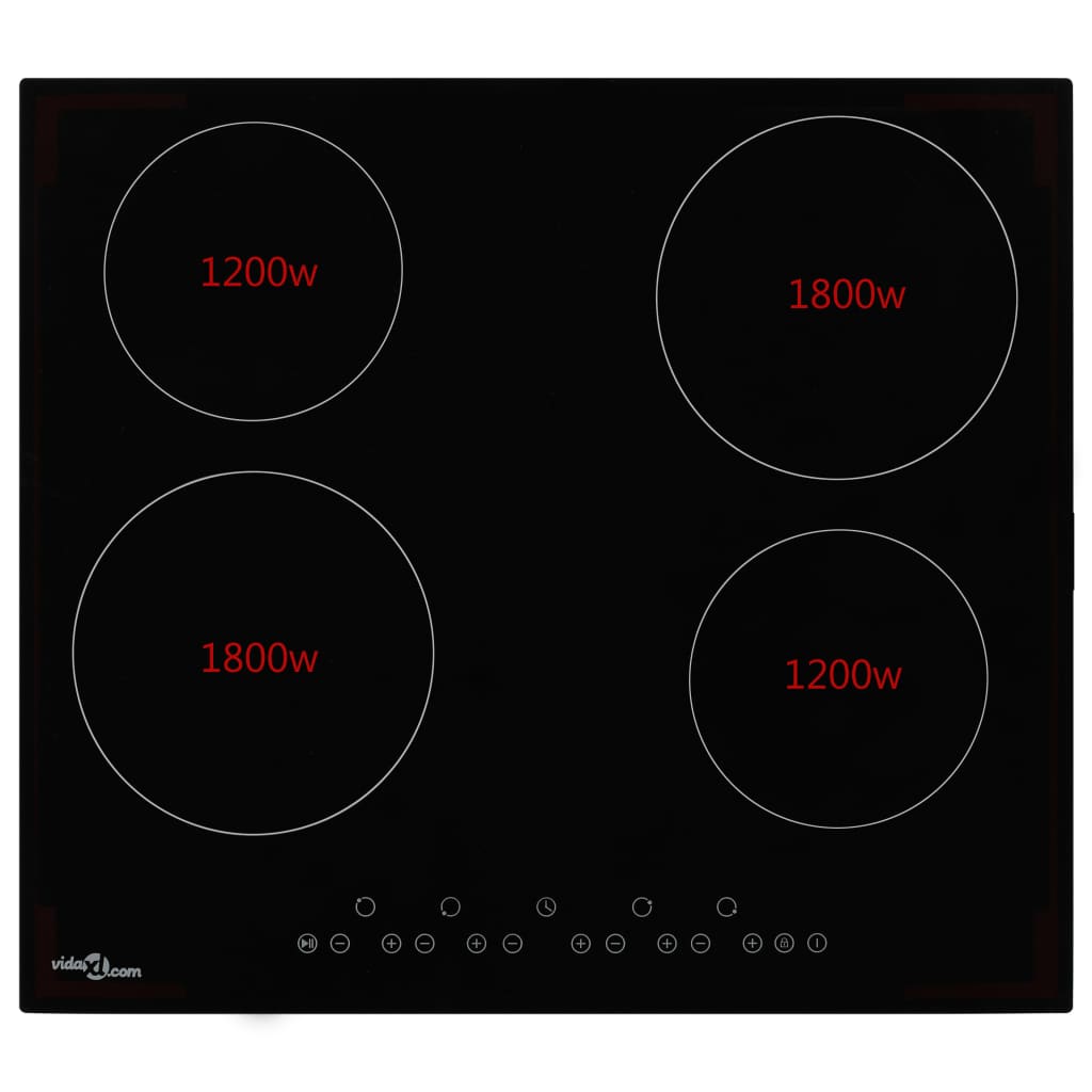 vidaXL Ceramic Hob with 4 Burners Touch Control 6000 W