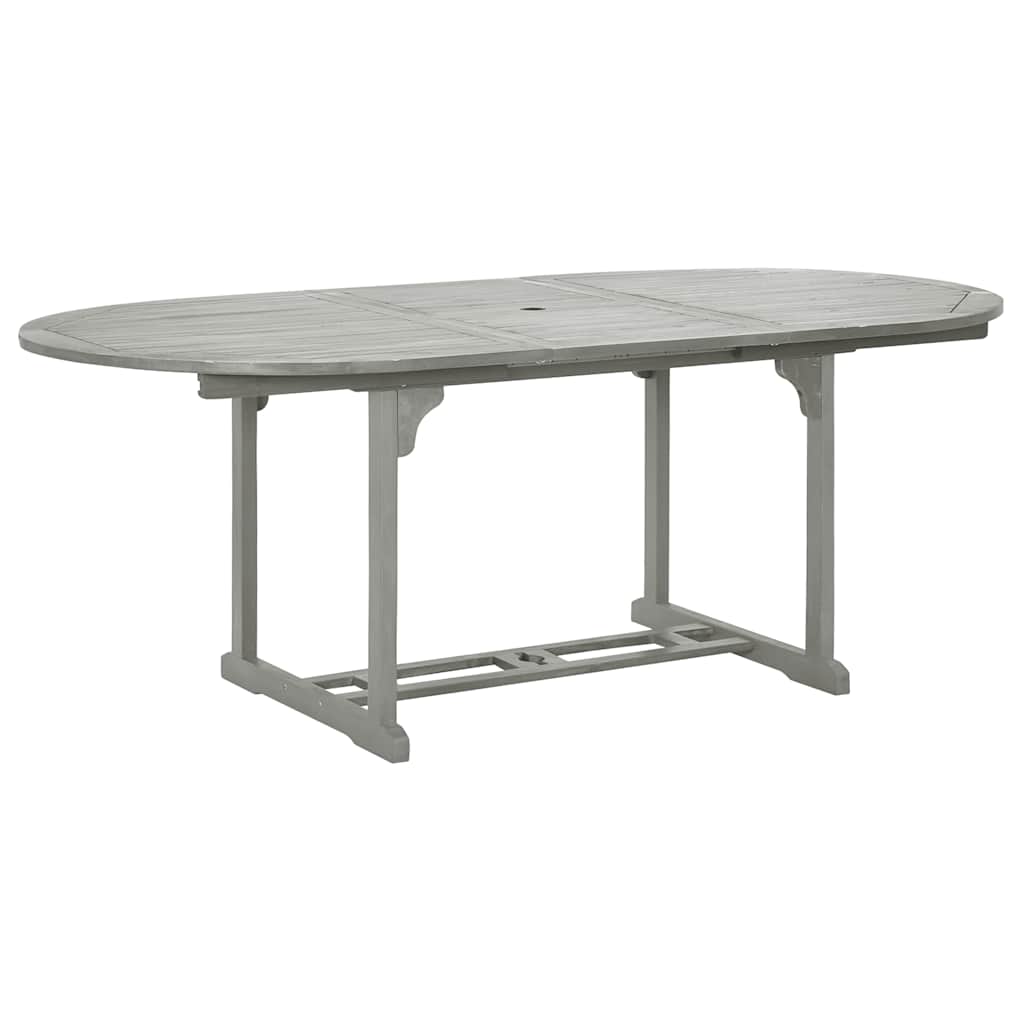 vidaXL Dining Table | Grey | Solid acacia wood with grey wash finish | Medium