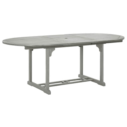 vidaXL Dining Table | Grey | Solid acacia wood with grey wash finish | Medium